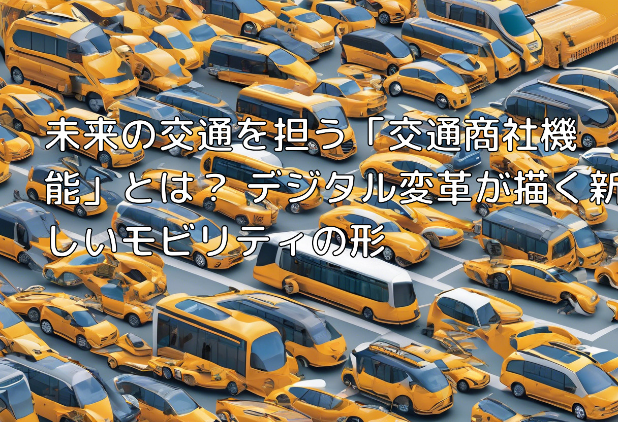 未来の交通を担う「交通商社機能」とは？ デジタル変革が描く新しいモビリティの形